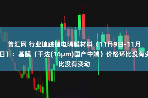 普汇网 行业追踪锂电隔膜材料(11月9日-11月15日):基膜(干法(16μm)国产中端)价格环比没有变动